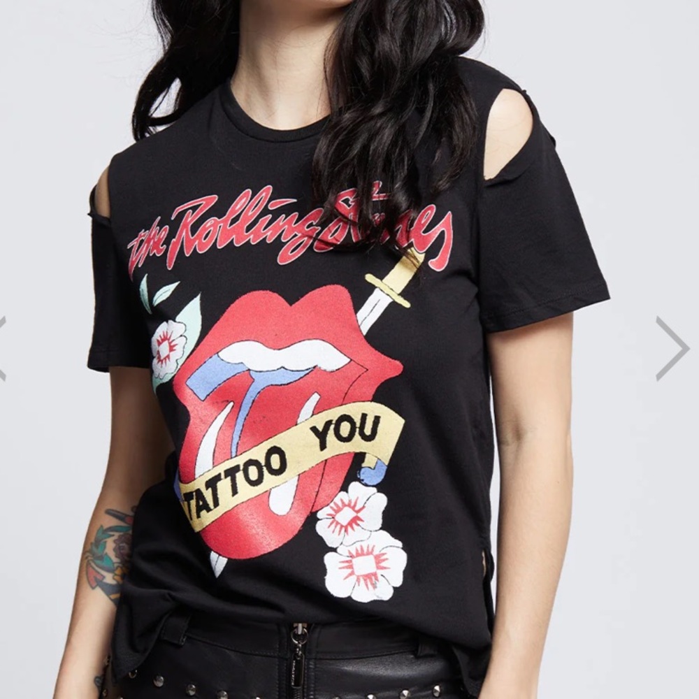 NEW Recycle Karma The Rolling Stones Slit Sleeve Tee